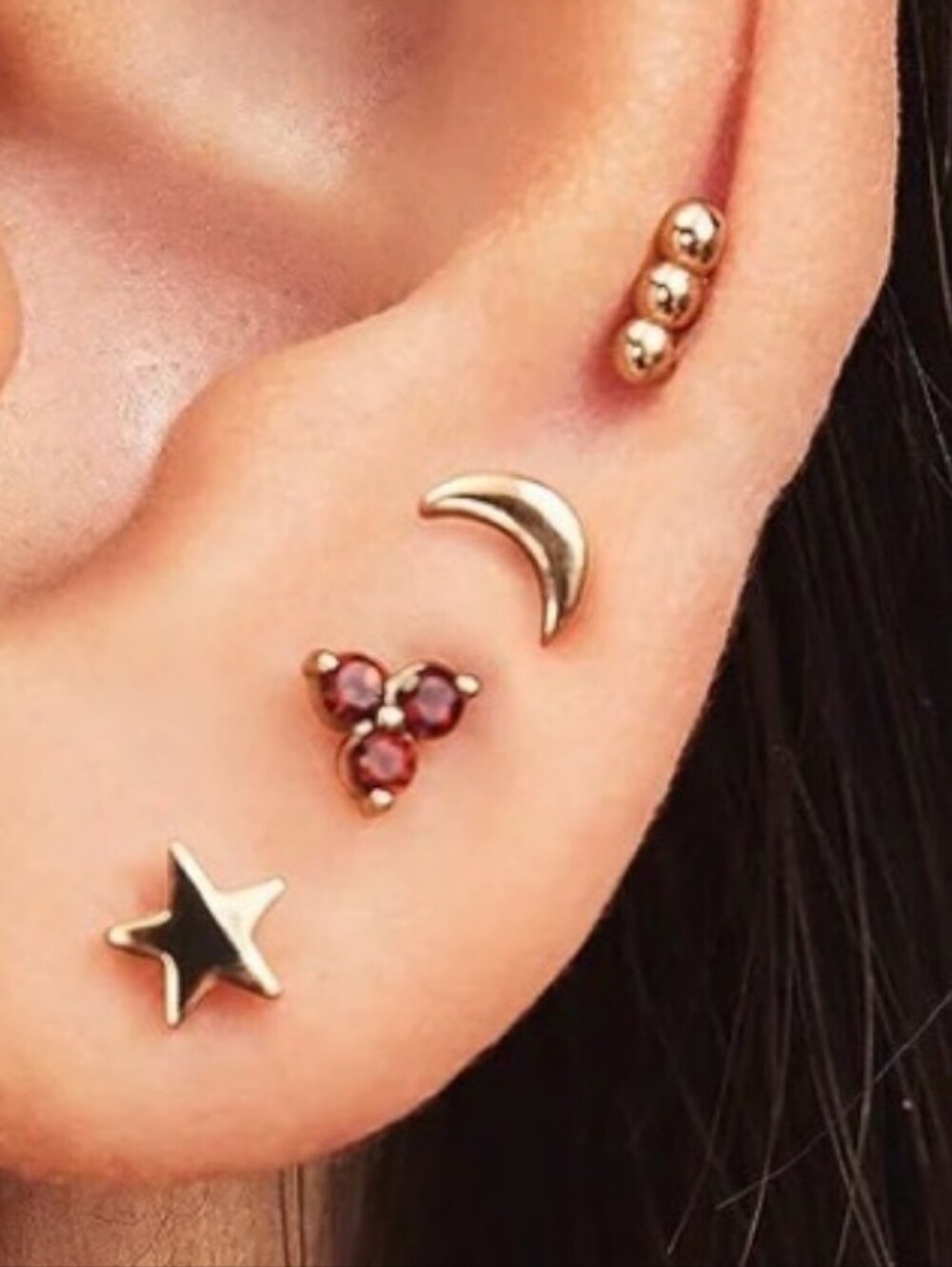 Mejuri 14K Gold Crescent Moon Stud Earring